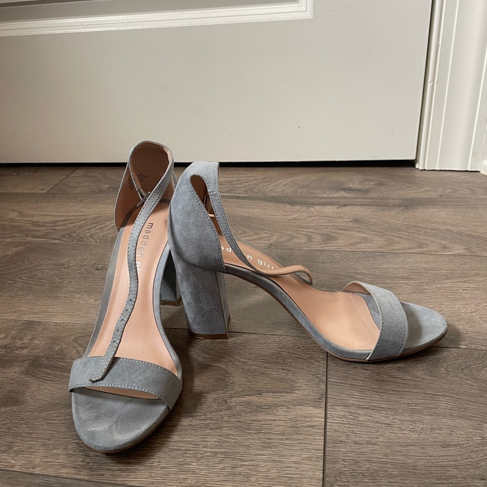 Chunky Light Blue Heeled Sandals